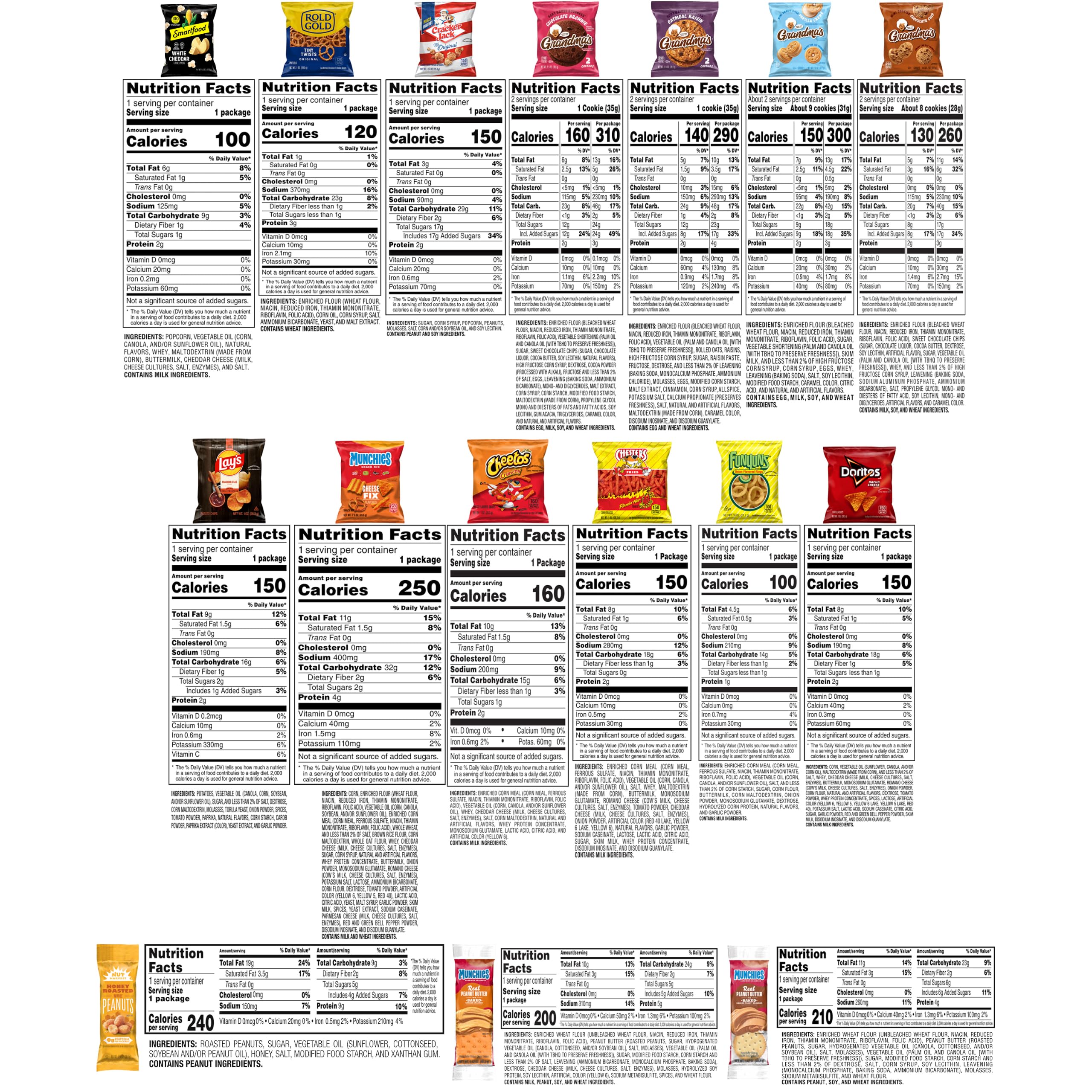 Frito Lay contenido desplegado con snacks individuales listo para compartir