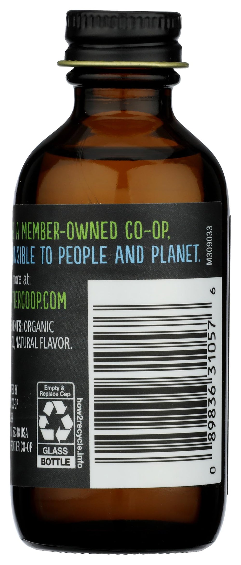 Detalle de la textura líquida de Frontier Co-op Lavender Flavor mostrando fluidez y mezcla fácil