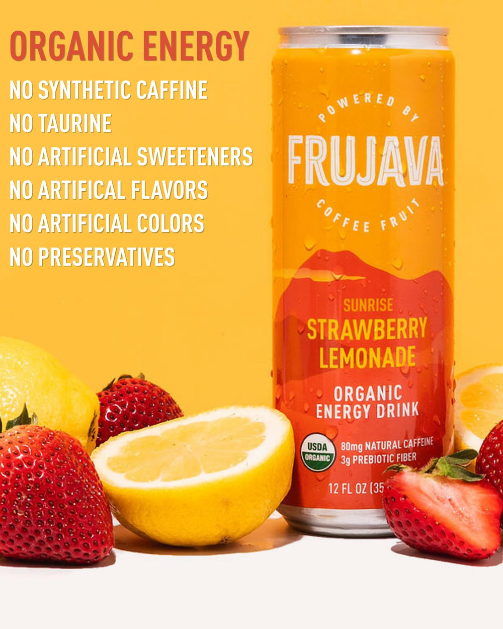 Frujava lata Trailblazin' Cherry Lime primer plano de etiqueta y color vibrante