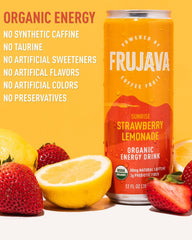 Frujava lata Trailblazin' Cherry Lime primer plano de etiqueta y color vibrante