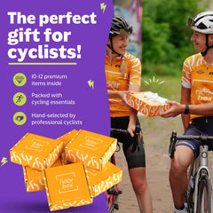 Fuel Goods RiderBox® vista detalle de snacks energéticos y beneficios