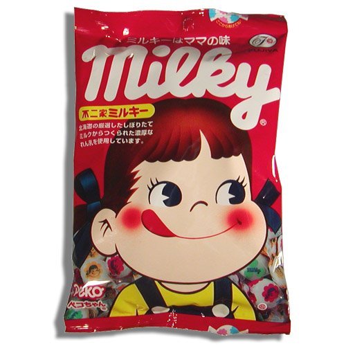 Fujiya Peko bolsa frente mostrando diseño y atractivo cremoso