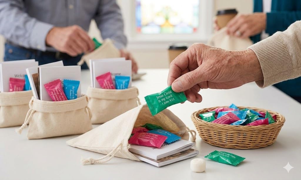 Fun Express mints servidas en bandeja listas para distribución en evento