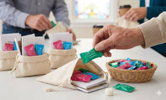 Fun Express mints servidas en bandeja listas para distribución en evento