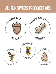 Fun Sweets manos sosteniendo un tub para ilustrar portabilidad y frescura