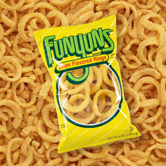 Funyuns textura de anillo crujiente mostrando ligereza y mordida satisfactoria