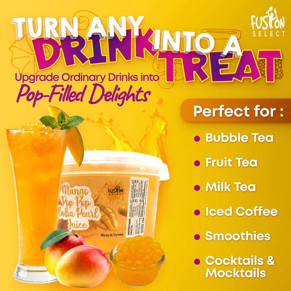 Fusion Select perlas añadidas a bubble tea para sabor explosivo
