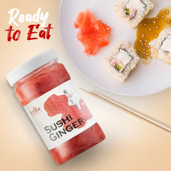 Fusion Select envase abierto con láminas de gari listas para servir y uso inmediato