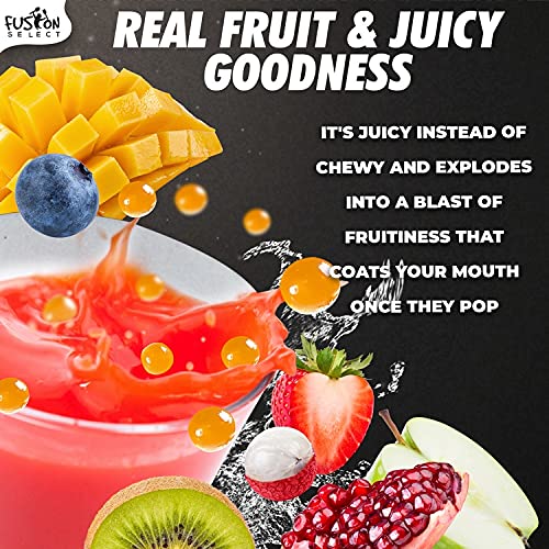 Fusion Select perlas usadas como topping en helado aportando color