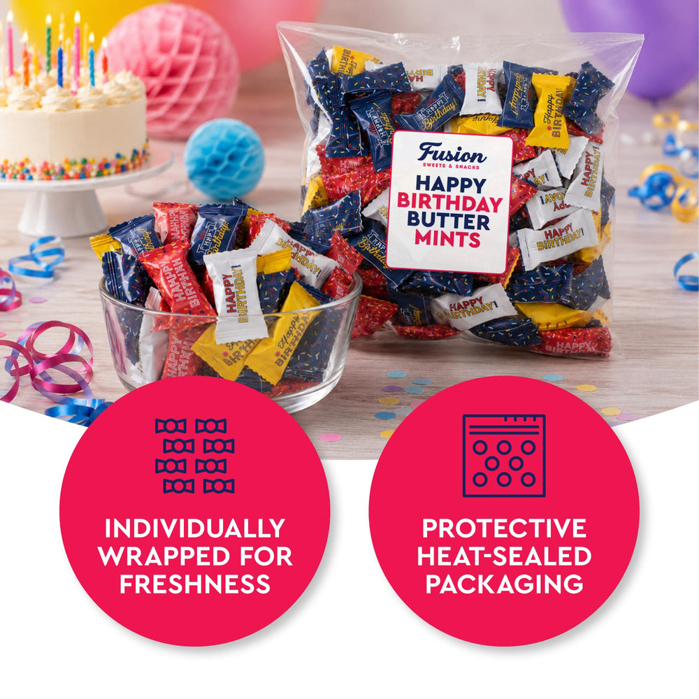 Fusion Sweets And Snacks bol con buttermints como centro de mesa y aspecto decorativo