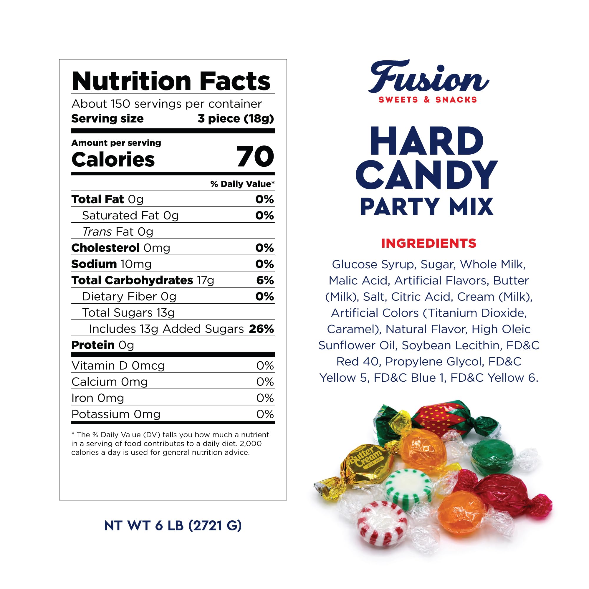 Fusion Sweets And Snacks etiqueta nutricional y fecha de consumo visible