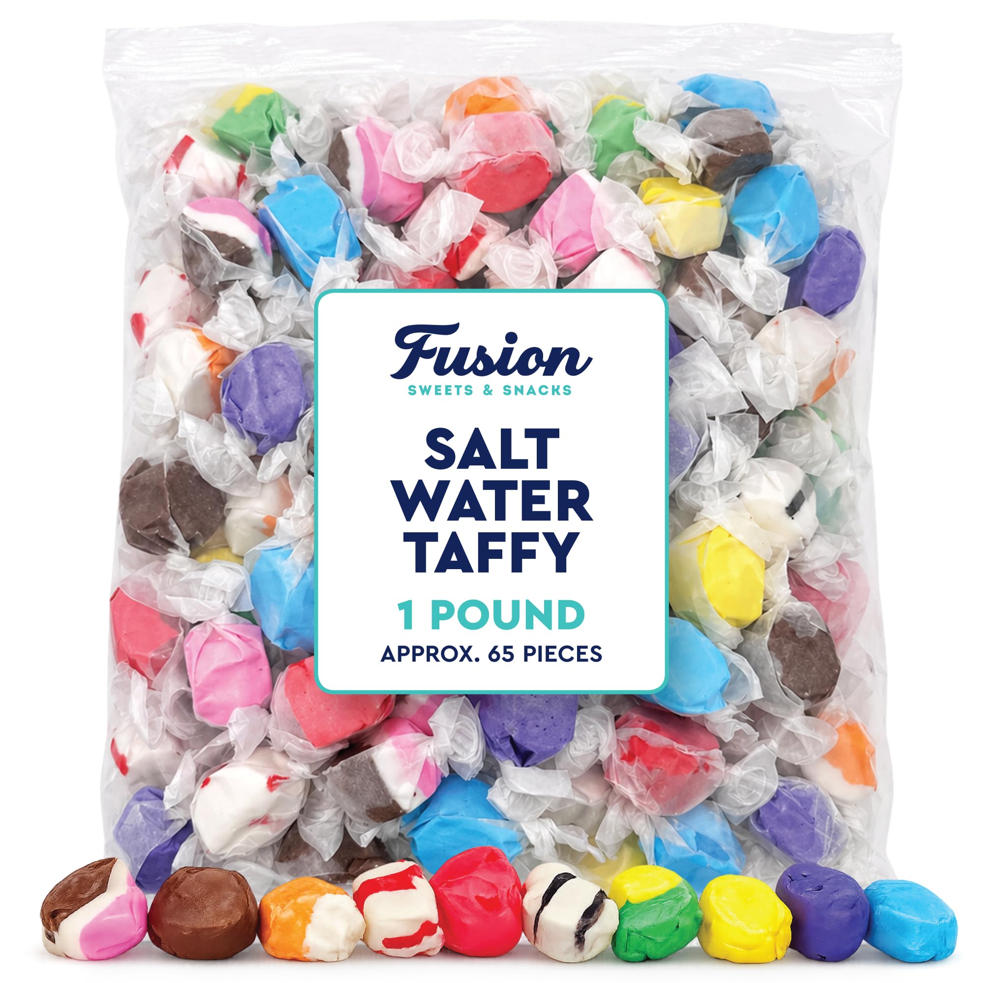 Fusion Sweets And Snacks primer plano de una pieza mostrando textura masticable