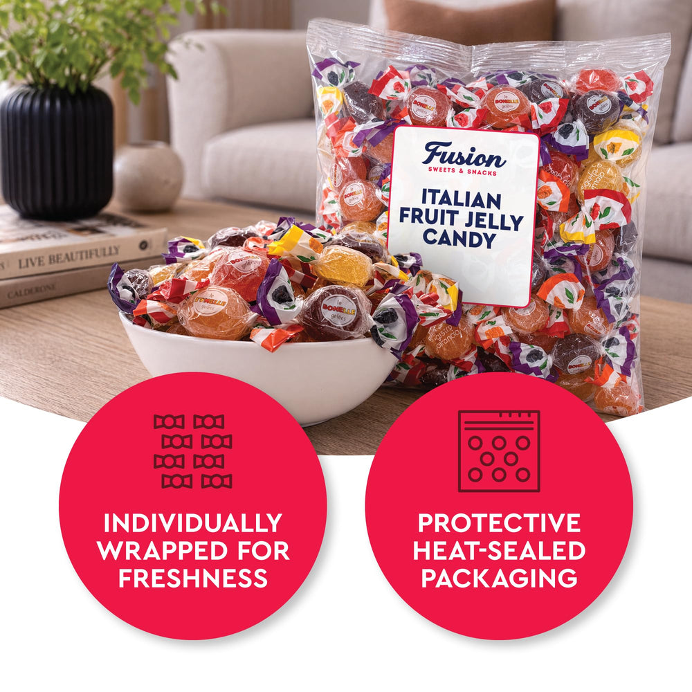 Fusion Sweets And Snacks comparación de tamaño en mano para referencia