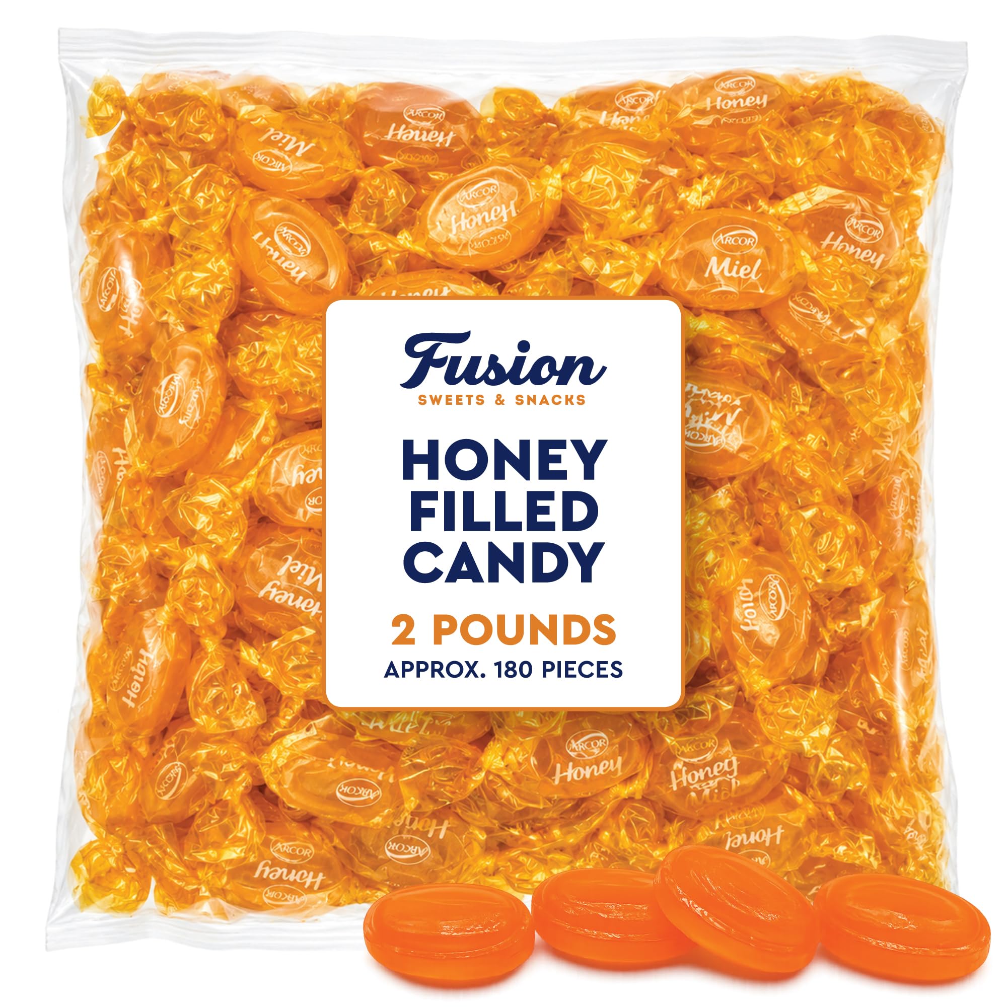 Fusion Sweets And Snacks primer plano del núcleo líquido de miel sabroso