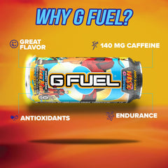 G Fuel bebida efervescente zoom en burbujas mostrando frescura y sensación ligera