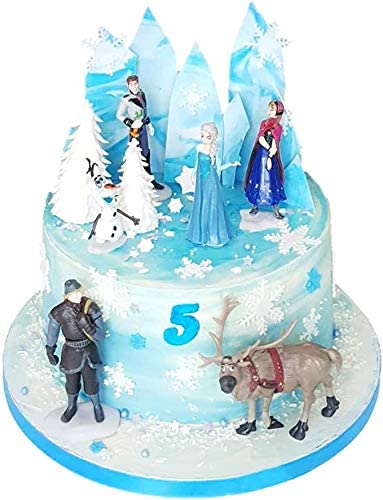 GALLIA toppers colocados en tarta de cumpleaños, efecto temático Frozen instantáneo
