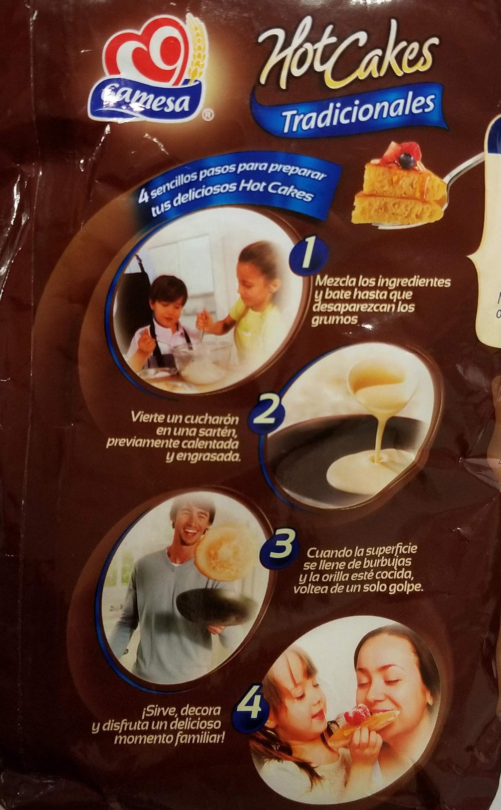 Gamesa mezcla textura de la masa lista para cocinar, resultado esponjoso