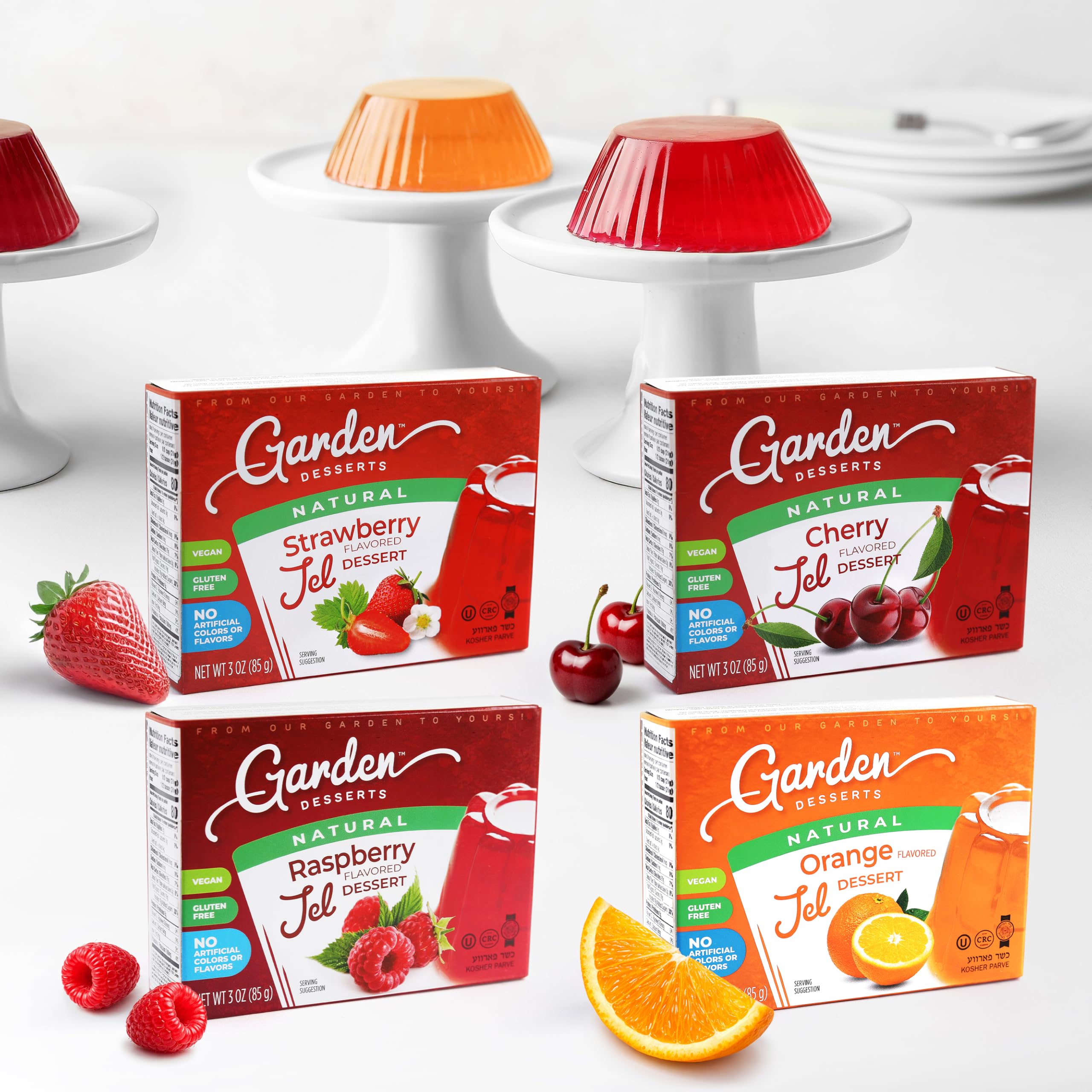 Garden Desserts mesa de fiesta con gelatinas servidas, ideal para reuniones