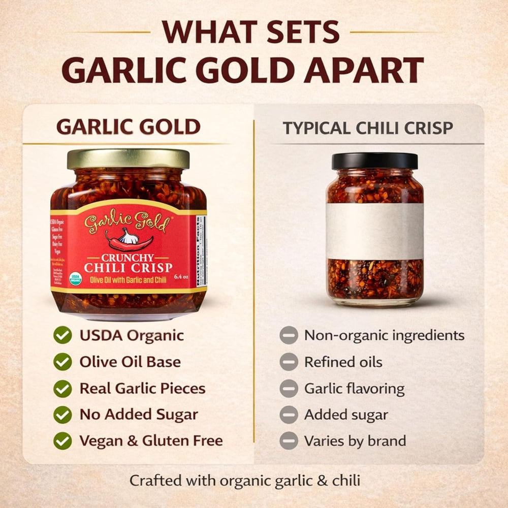 Garlic Gold como topping en huevos fritos que intensifica el desayuno