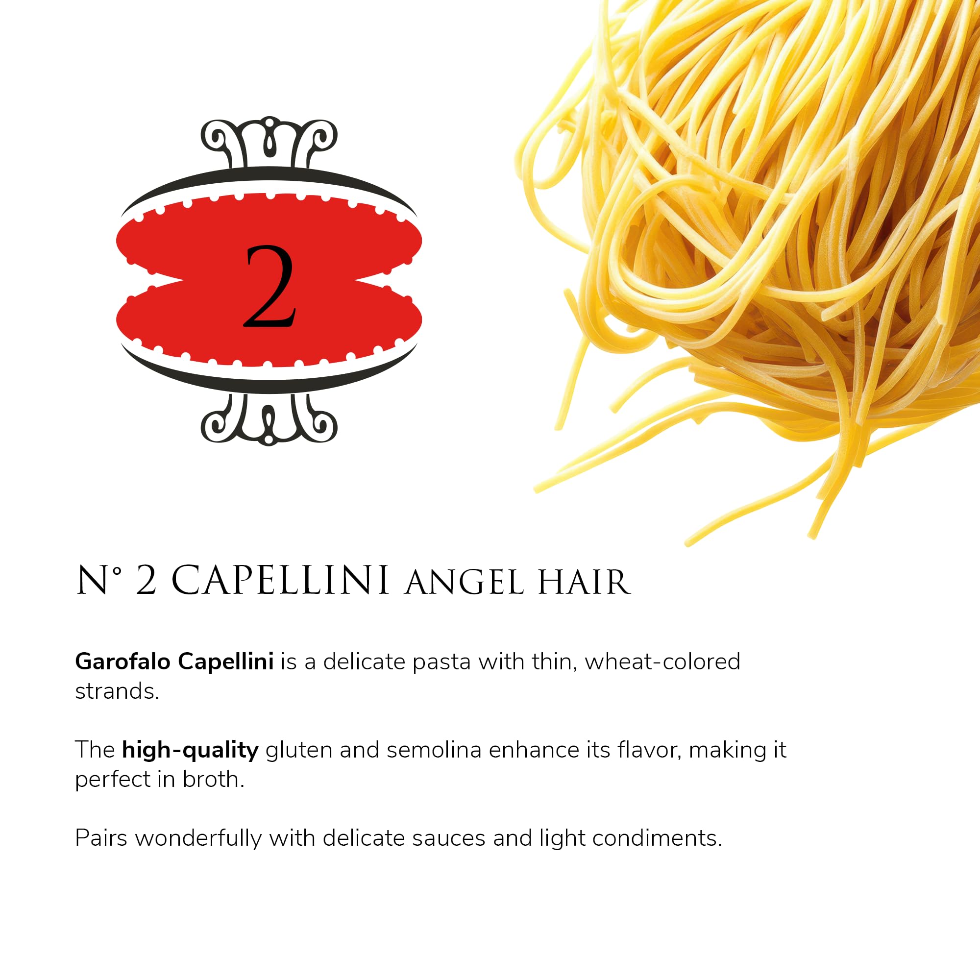 Garofalo hilos finos capellini detalle que aporta delicadeza al plato