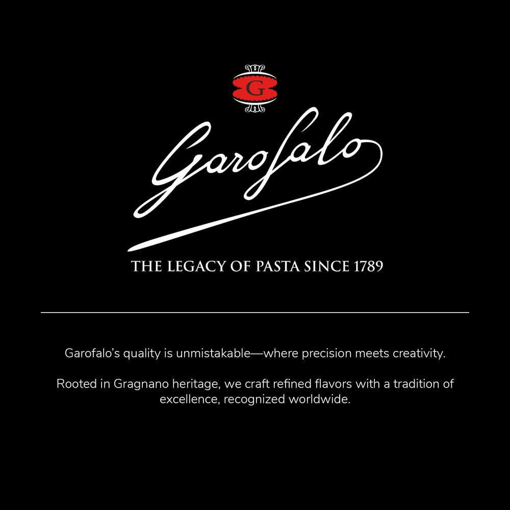 GAROFALO escena de cocina con Casarecce servida en mesa, transmitiendo autenticidad italiana