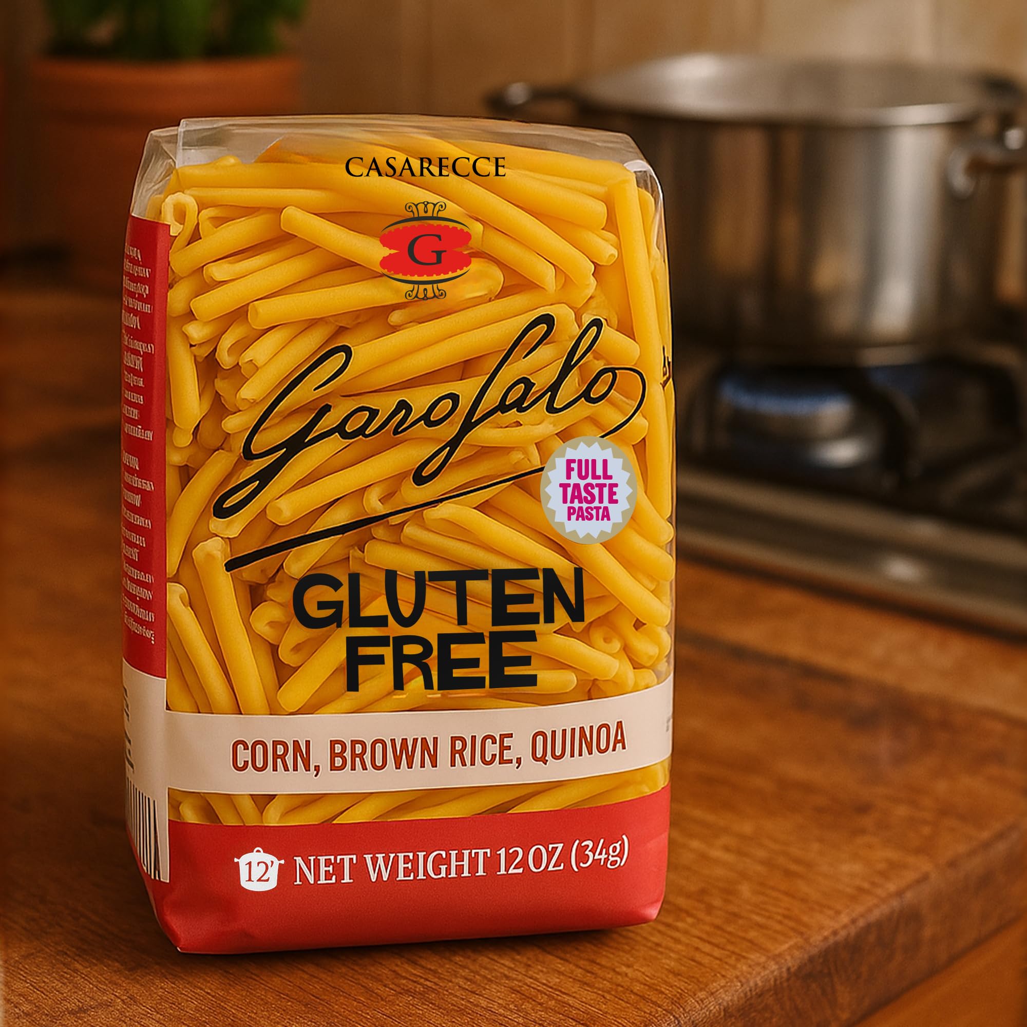 GAROFALO colador con Casarecce cocida al dente, enseñando firmeza y consistencia ideal