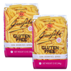 GAROFALO paquete frontal de penne sin gluten mostrando diseño y cantidad