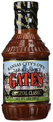 Gates BBQ primer plano de la textura espesa y color de la salsa que realza comidas