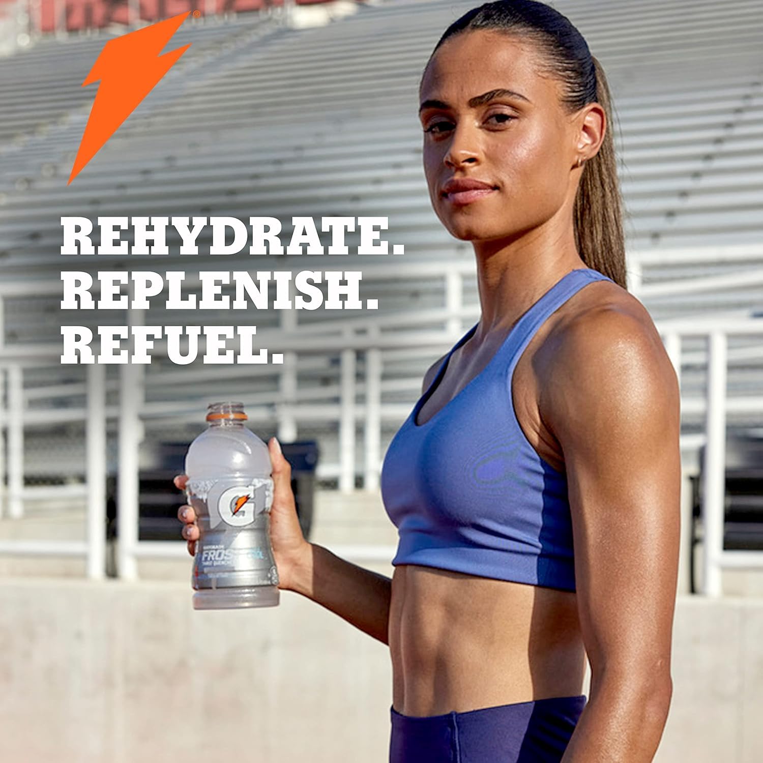 Gatorade botella 355 ml junto a objeto para comparar tamaño práctico