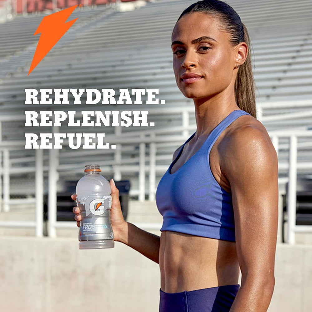 Gatorade botella 355 ml junto a objeto para comparar tamaño práctico