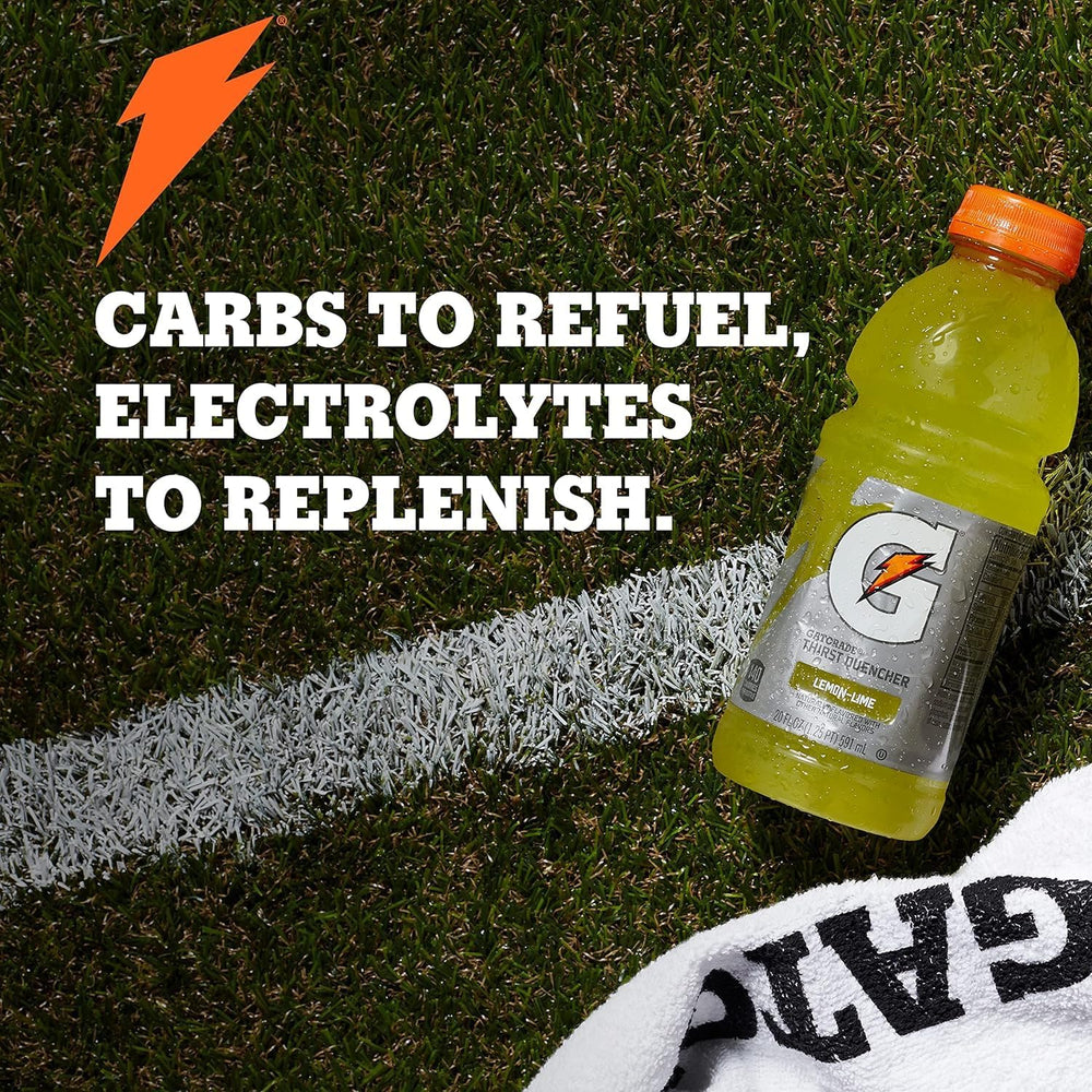Gatorade botella junto a una regla mostrando tamaño portátil