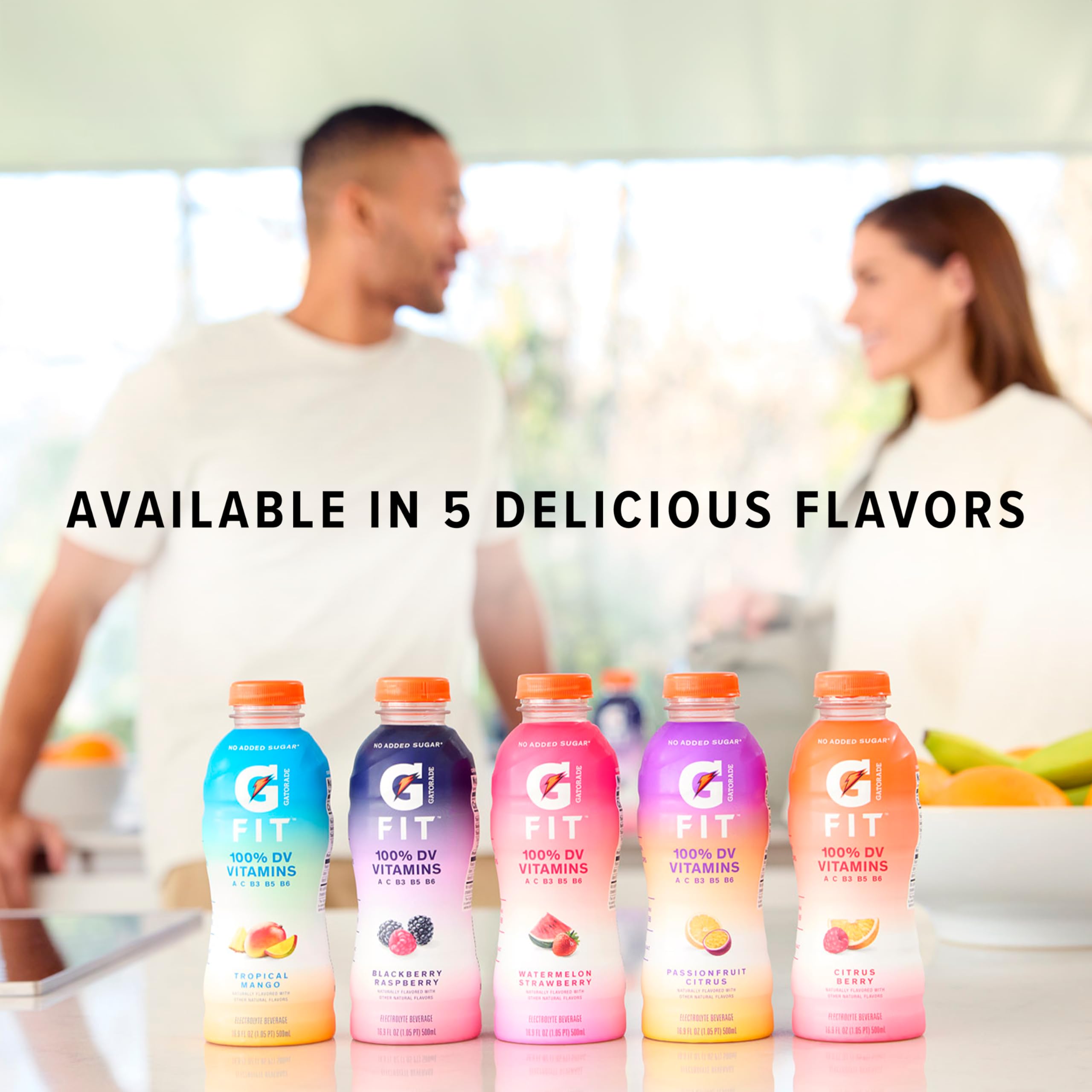 Cuatro sabores Gatorade Fit dispuestos para elegir variedad