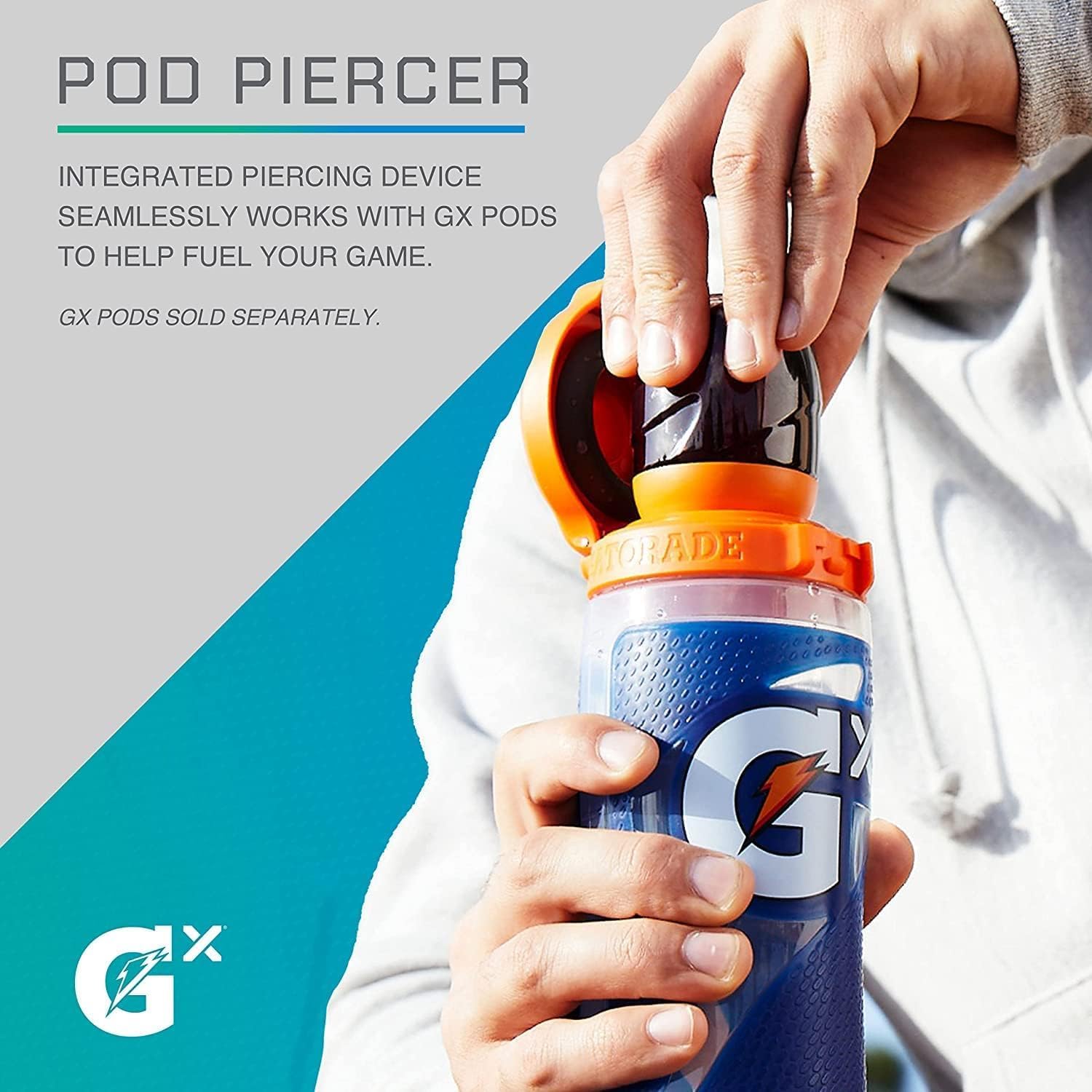 Gatorade comparación de tamaño 30 oz mostrando capacidad práctica