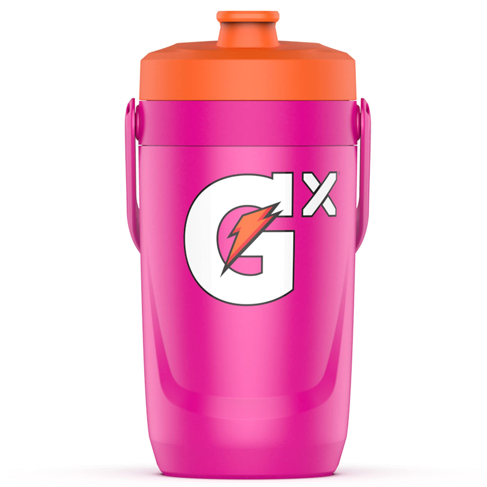 Gatorade jarra Gx frontal rosa que muestra capacidad y diseño, ideal para entrenamientos