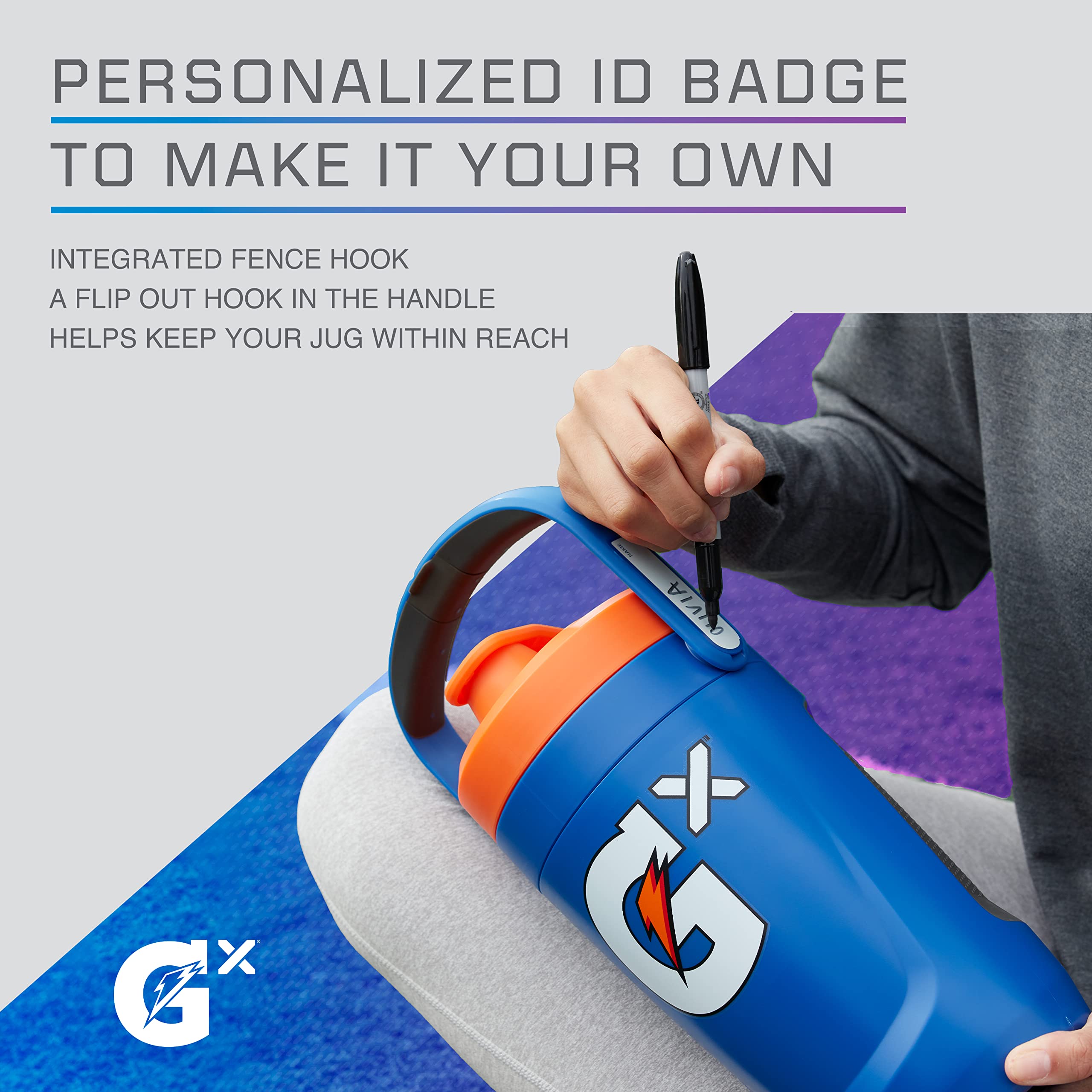 Gatorade panel texturizado de la Gx Jug que ofrece agarre antideslizante durante ejercicio
