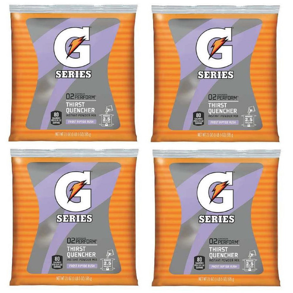 Gatorade paquete frontal Riptide Rush mostrando rinde y practicidad