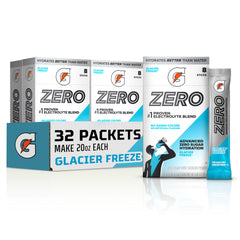 Gatorade sobre empaque frontal mostrando 32 porciones, portátil y conveniente