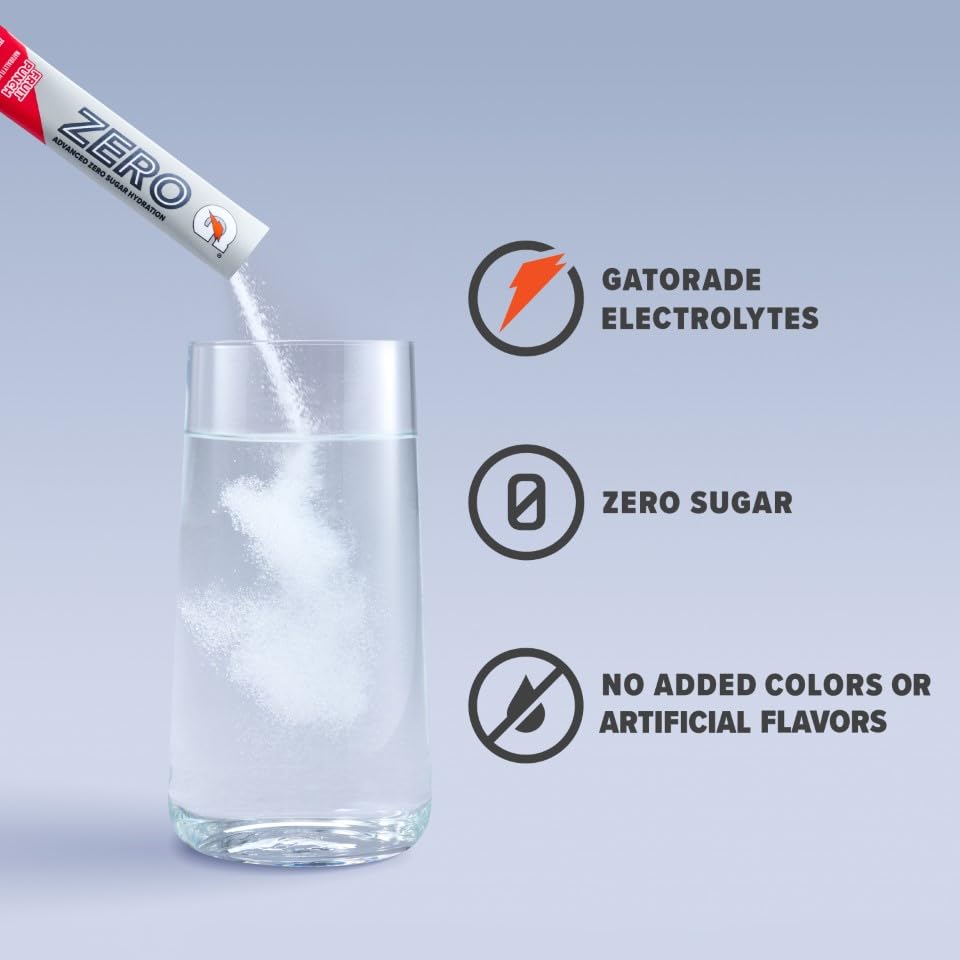 Gatorade Zero sobre disolviéndose en agua beneficiando la hidratación rápida