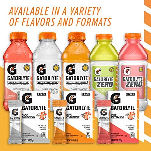 Gatorlyte botella abierta lista para beber y ofrecer reposición inmediata