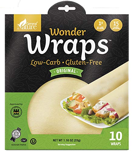 General Nature empaque frontal de Wonder Wraps con información clara