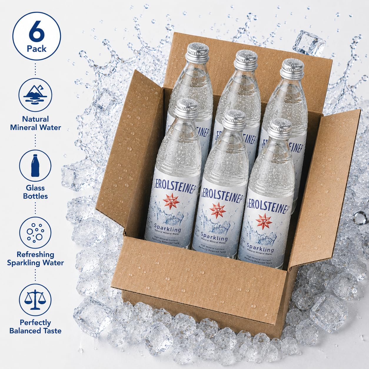 Generic botellas servidas en mesa con copas, presentación para comidas