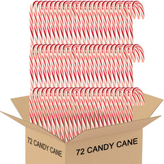 Generic candy cane paquete frontal mostrando 72 bastones envueltos, práctico para eventos