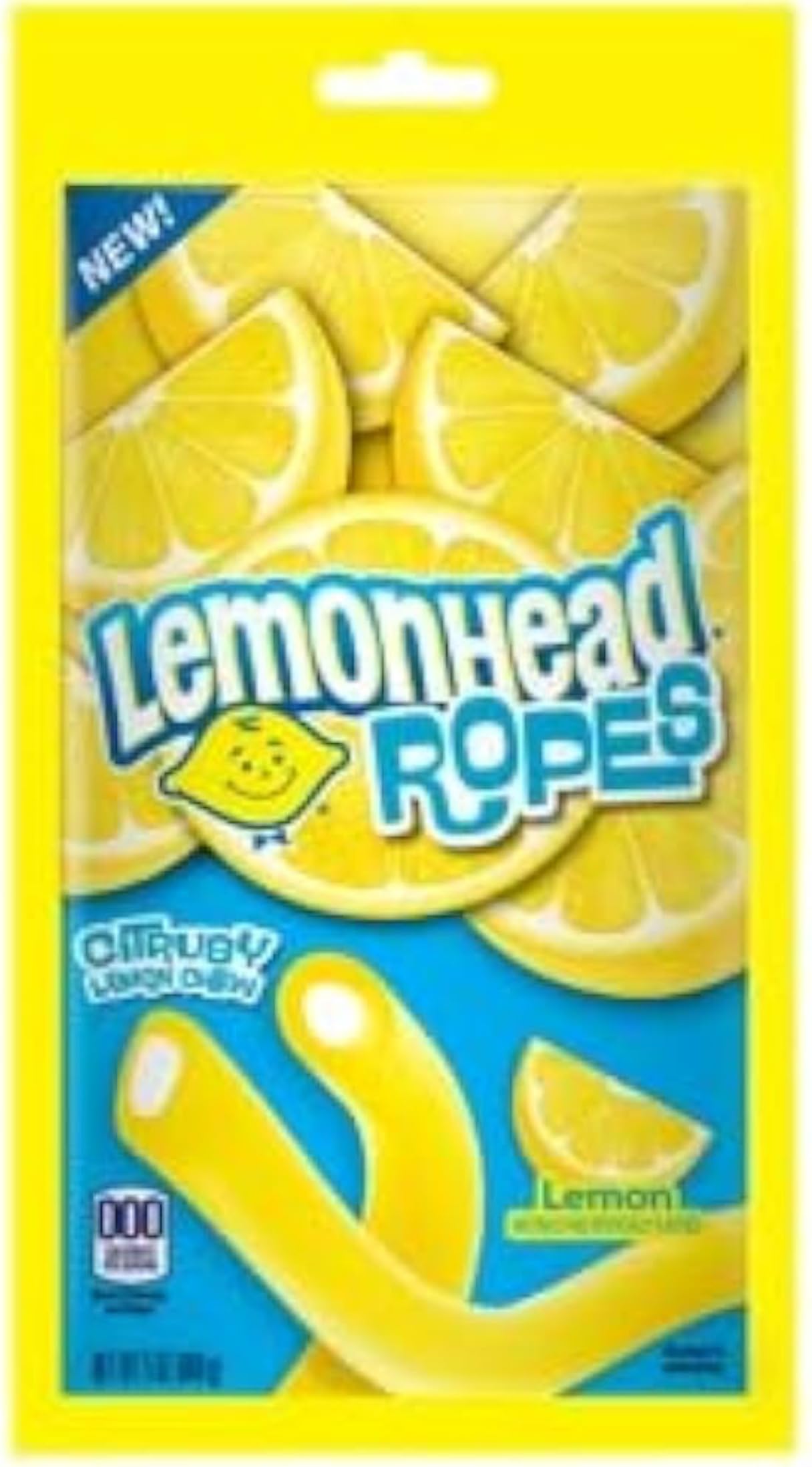 Generic Lemon Ropes primer plano de la textura gomosa mostrando elasticidad