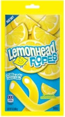 Generic Lemon Ropes primer plano de la textura gomosa mostrando elasticidad