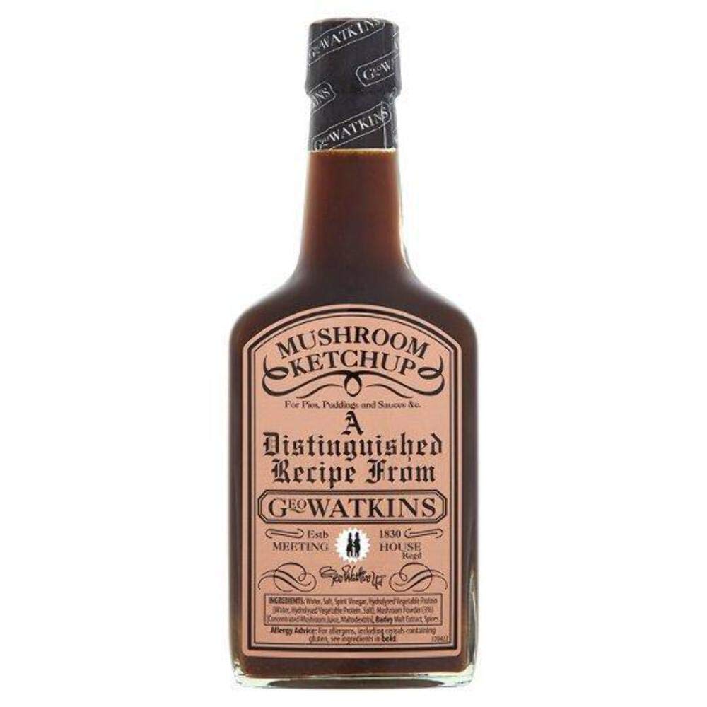 Geo Watkins botella frontal mostrando etiqueta y uso en cocina, realza sabor