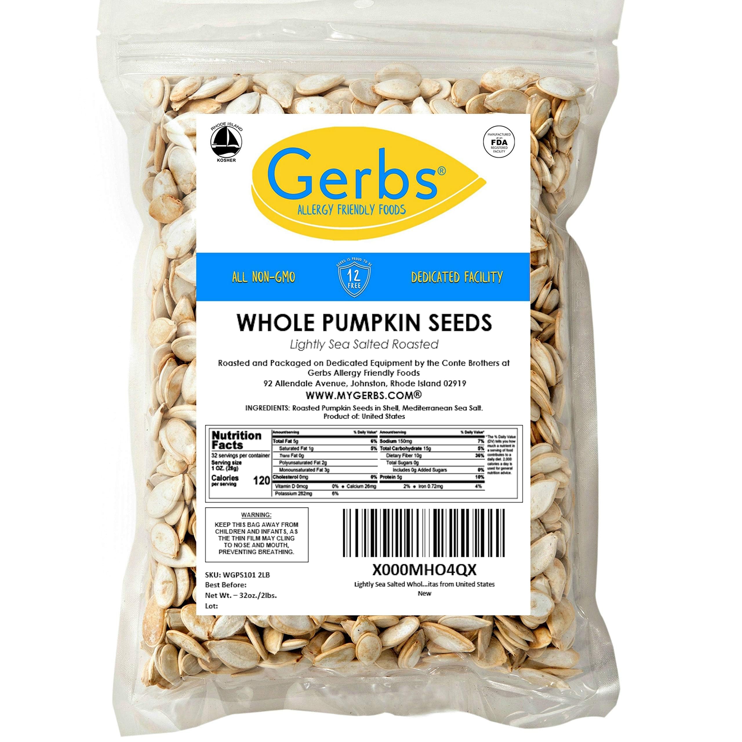 Gerbs pepitas en cáscara muestran integridad y sabor