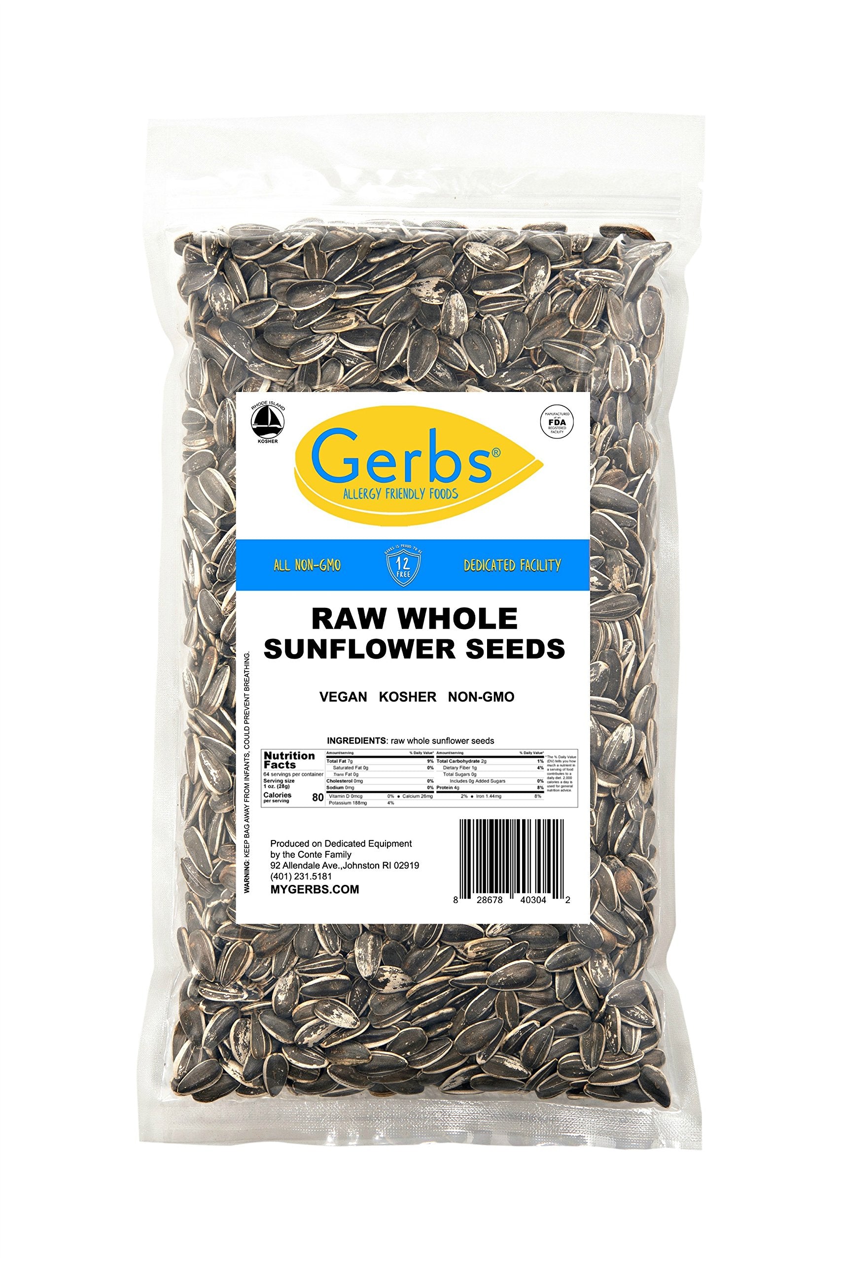 Gerbs etiqueta nutricional y lista de ingredientes transparente