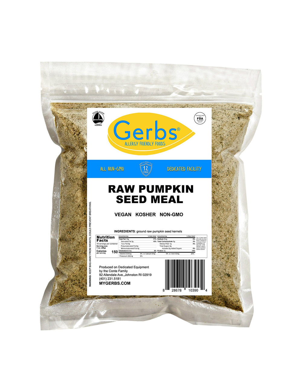 GERBS etiqueta del producto mostrando: libre de 14 alérgenos