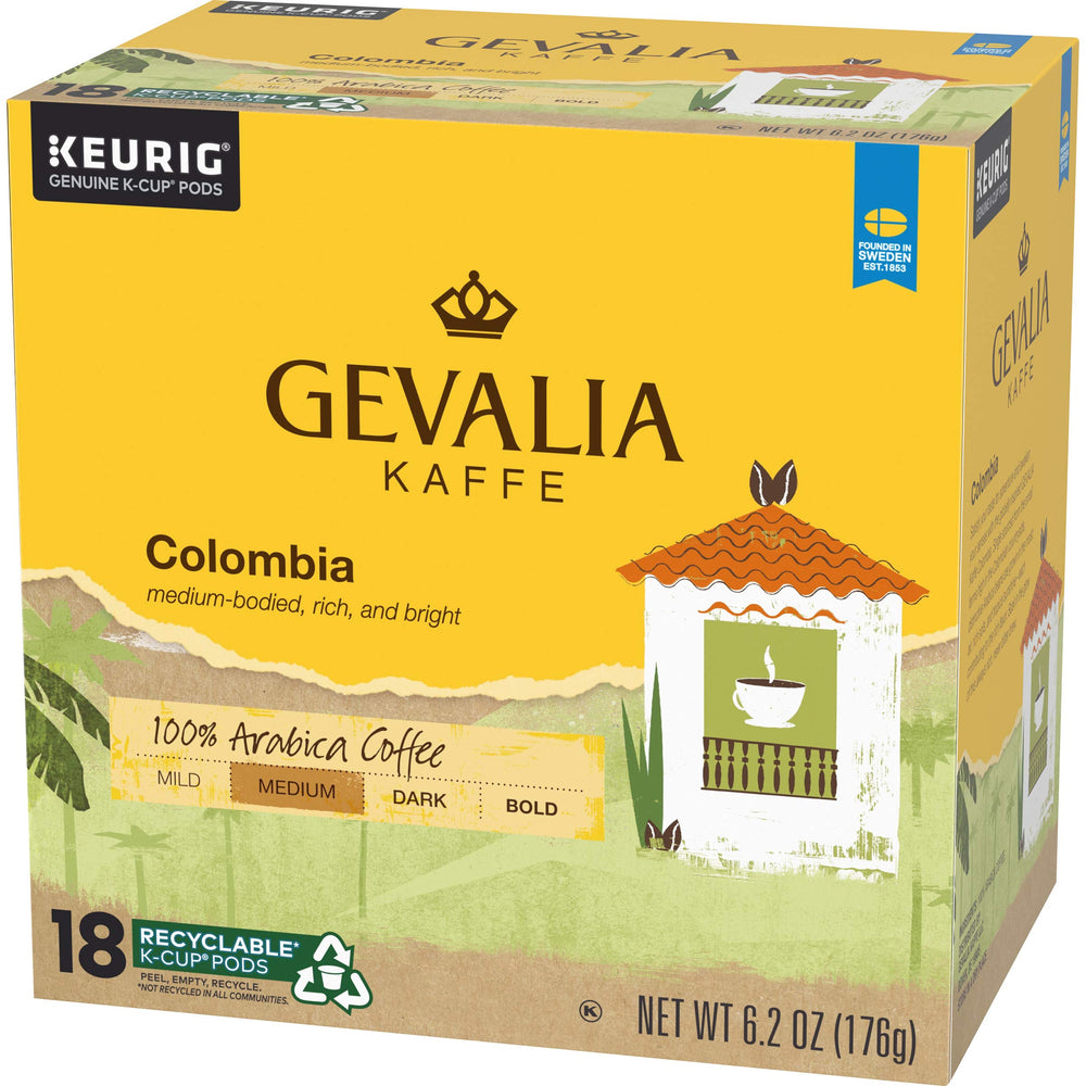 Gevalia caja junto a una taza para comparar tamaño y porción práctica