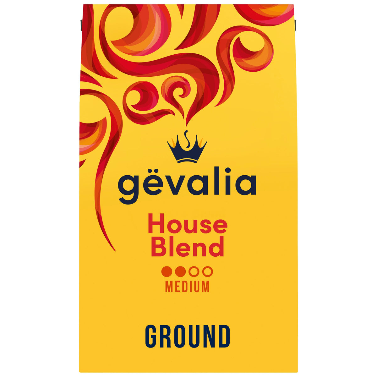 Gevalia bolsa frontal 20 oz mostrando marca y diseño, conserva frescura